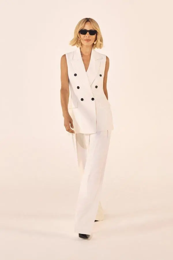 Soft Tailored Straight Leg Tailored Trousers - Ivory