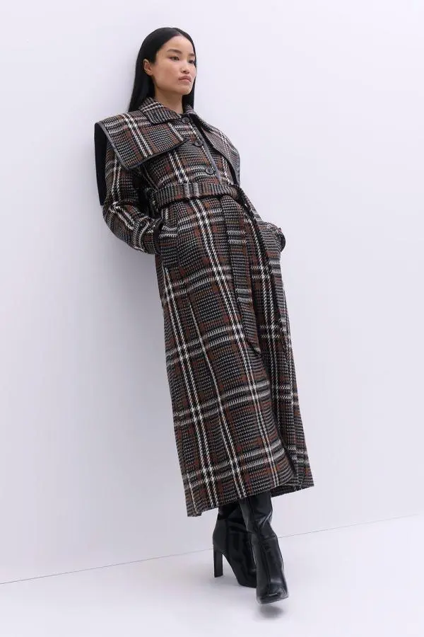 Premium Italian Wool Storm Flap Belted Tailored Midaxi Coat
