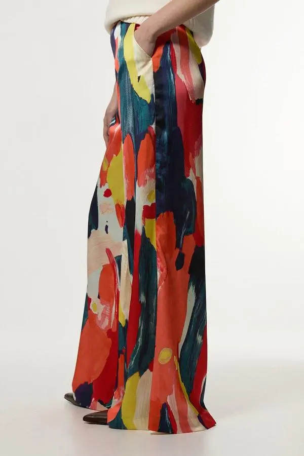 Satin Wide Leg Woven Trouser