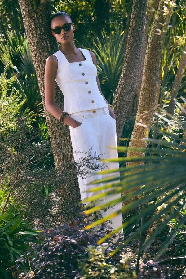 Denim Soft Wash Relaxed Straight Leg Jean - Ivory