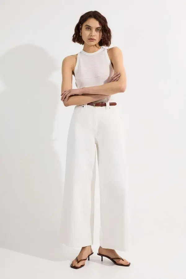 Denim Soft Wash Relaxed Straight Leg Jean - Ivory