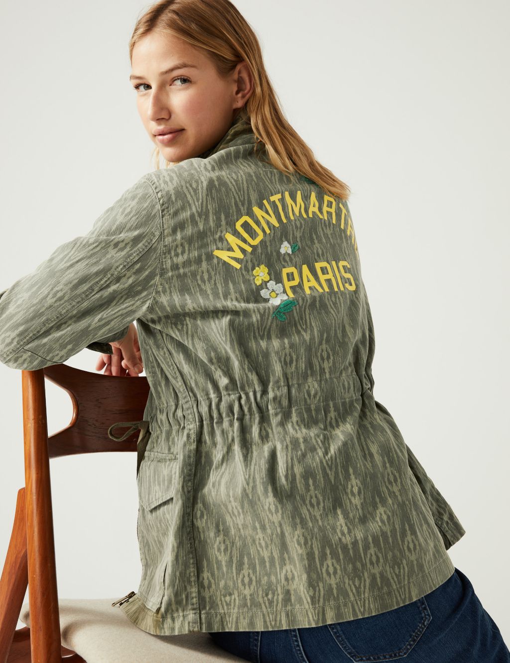 Pockets For Women M S Womens Cotton Rich Printed Utility Jacket