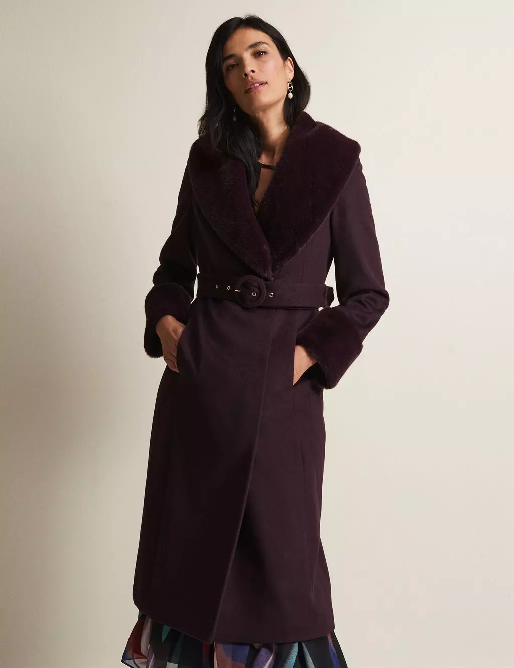 Belted shawl collar coat deals