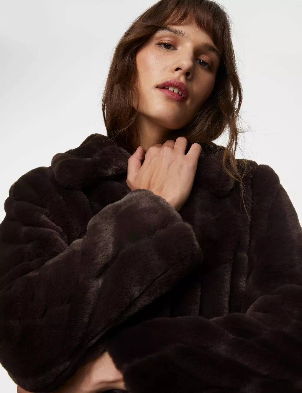 Marks and spencer faux shearling coat sales