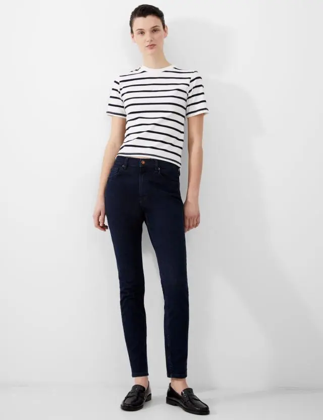 French Connection High Waisted Skinny Jeans Dark Blue