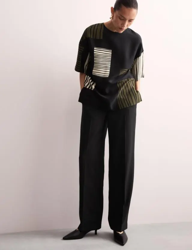 Jaeger female Pure Wool Straight Leg Trousers 