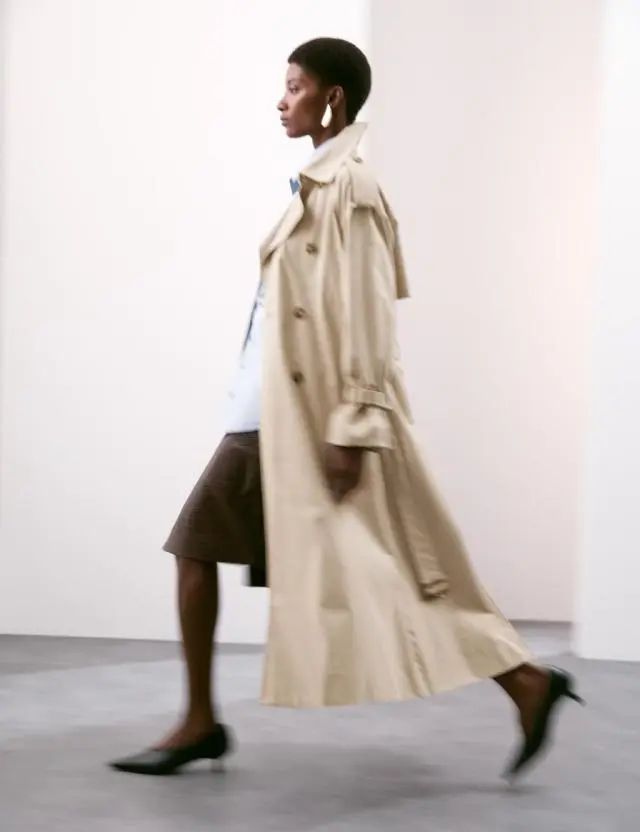 Autograph female Cotton Rich Longline Trench Coat 