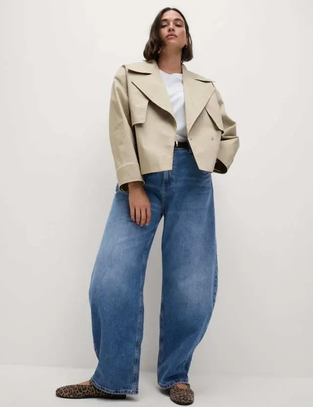 M&S Women's Mid Rise Relaxed Horseshoe Jeans 