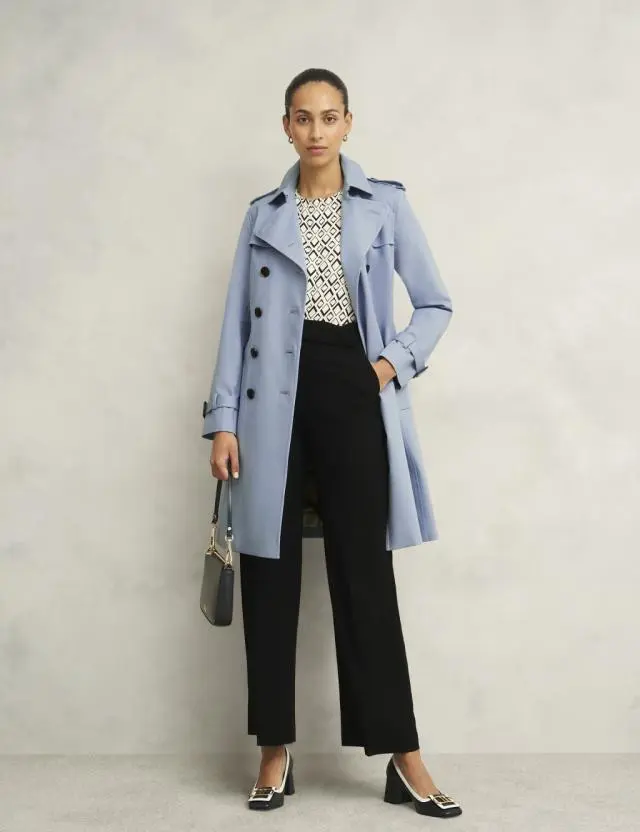 Hobbs Women's Cotton Rich Belted Trench Coat 