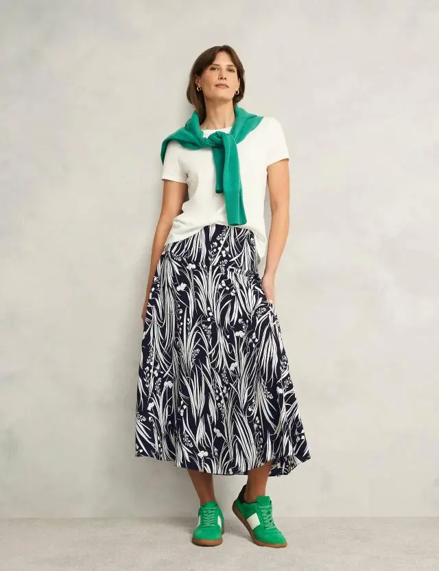 Hobbs Women's Noemi Floral Midi A-Line Skirt