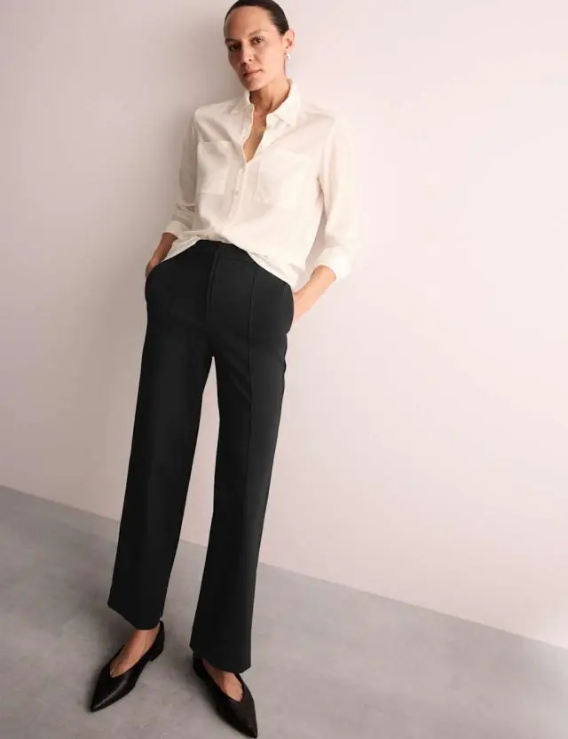 Jaeger Women's Jersey Wide Leg Trousers 