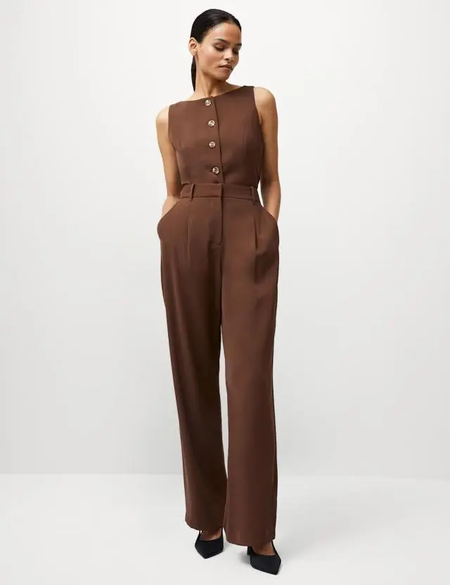 French Connection Women's Pleat Front Straight Leg Trousers
