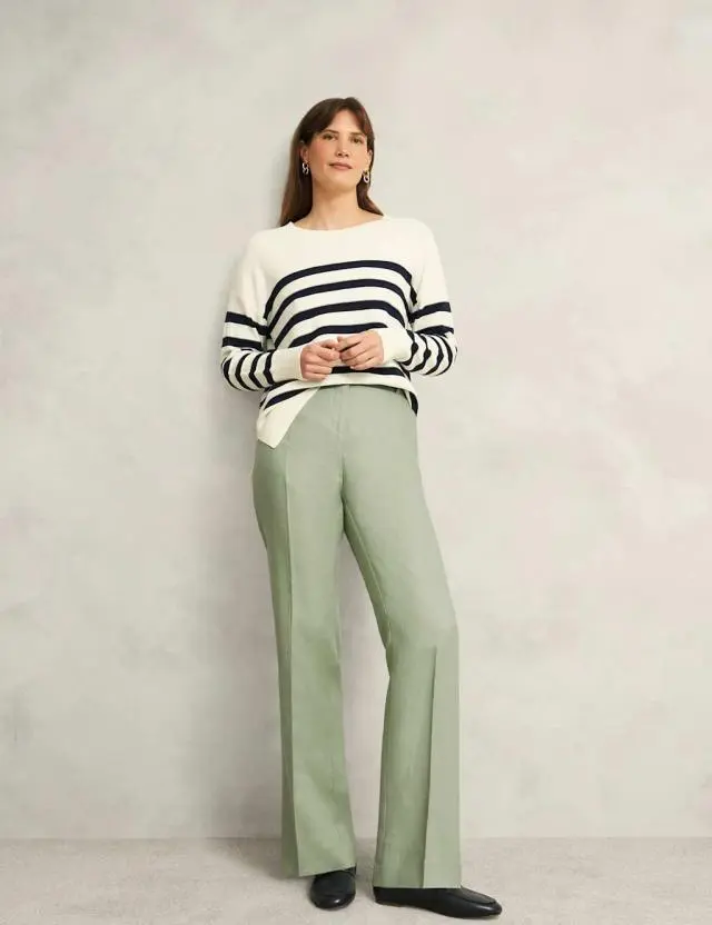 Hobbs Women's Marietta Pure Linen Wide Leg Trousers 