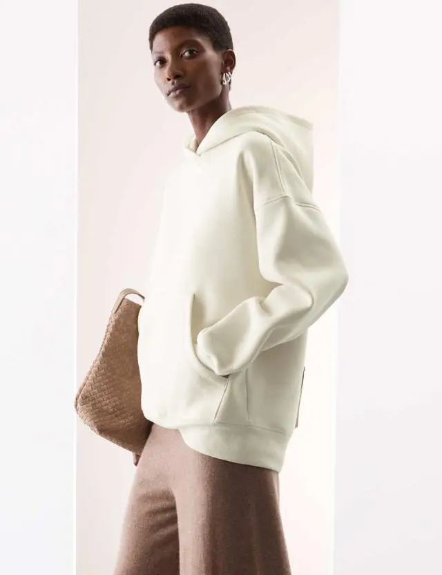 Autograph Women's Brushed Cotton Blend Relaxed Hoodie