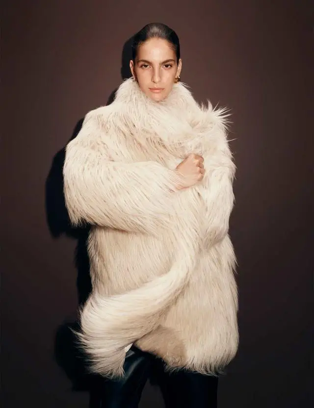 Autograph Women's Faux Fur Collared Longline Coat