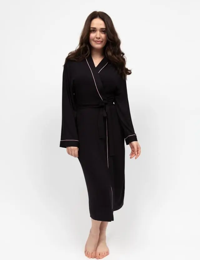 Cyberjammies Women's Jersey Piping Dressing Gown