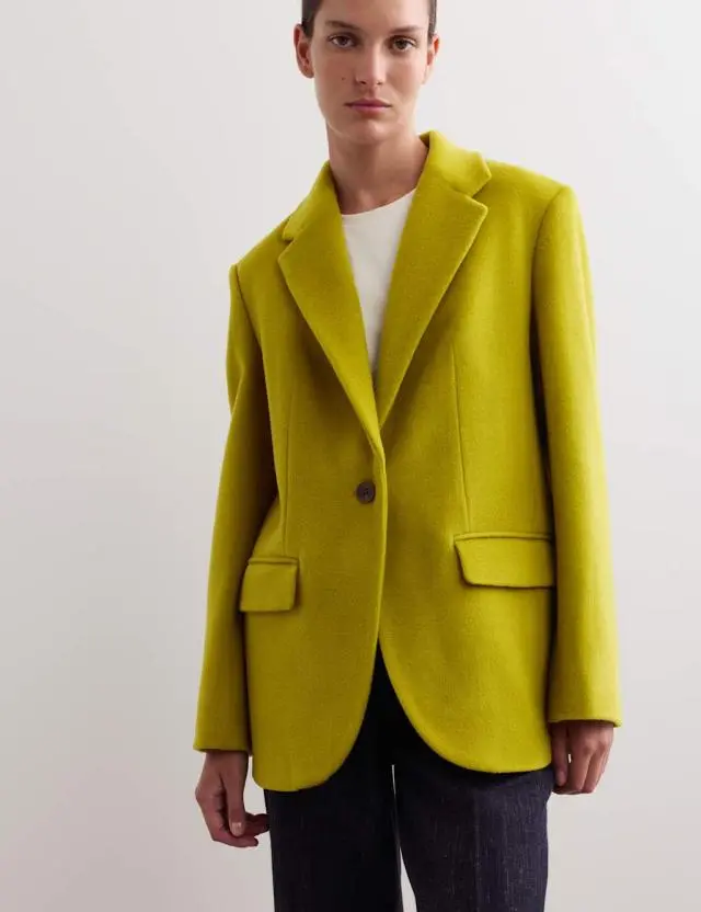Jaeger Women's Pure Wool Single Breasted Relaxed Blazer