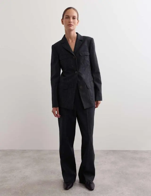 Jaeger Women's British Wool Rich Straight Leg Trousers