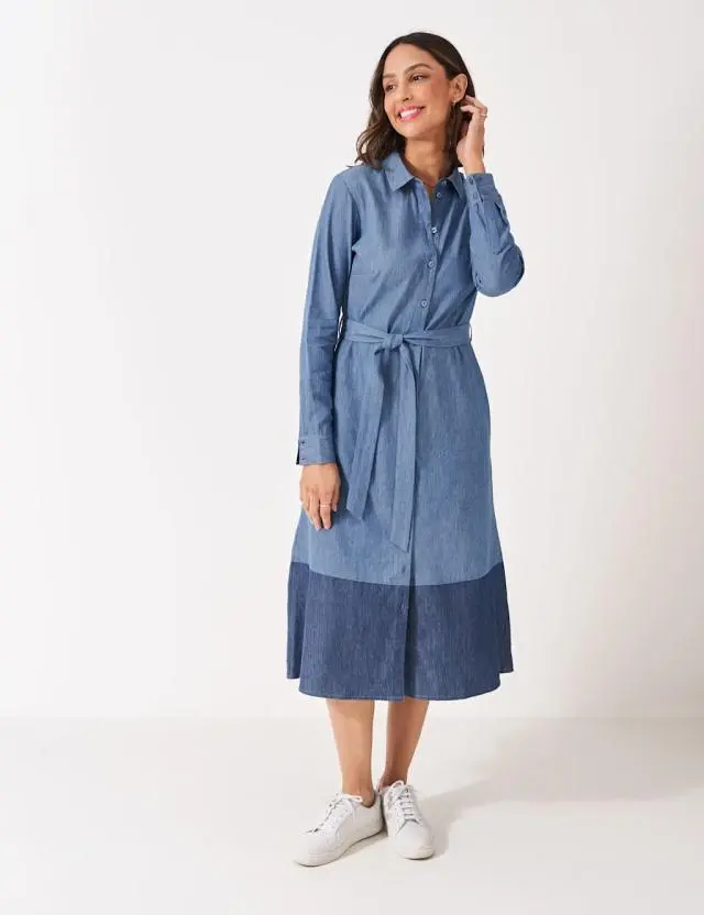 Crew Clothing Women's Pure Cotton Midi Shirt Dress