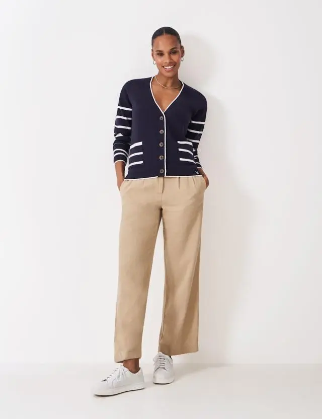 Crew Clothing Women's Striped V-Neck Cardigan