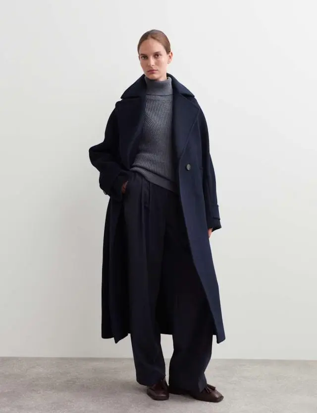 Jaeger Women's Pure Wool Relaxed Longline Cocoon Coat
