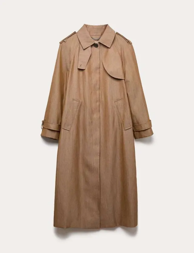 Jaeger Women's Wool Rich Twil Collaredl Longline Overcoat