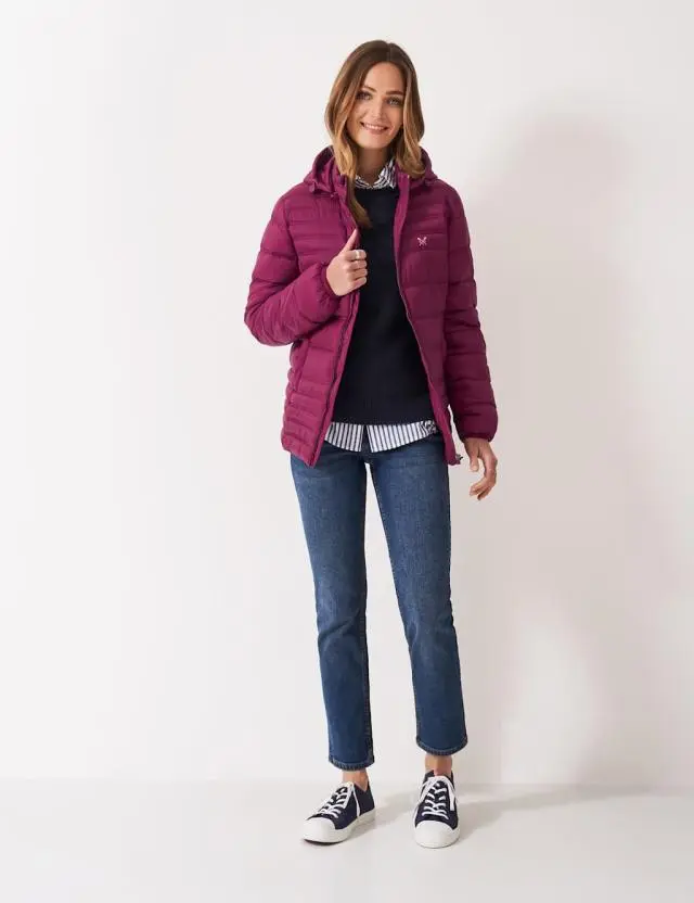 Crew Clothing Women's Lightweight Padded Hooded Puffer Jacket