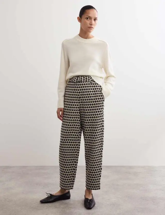 Jaeger Women's Geometric Jacquard Tapered Trousers