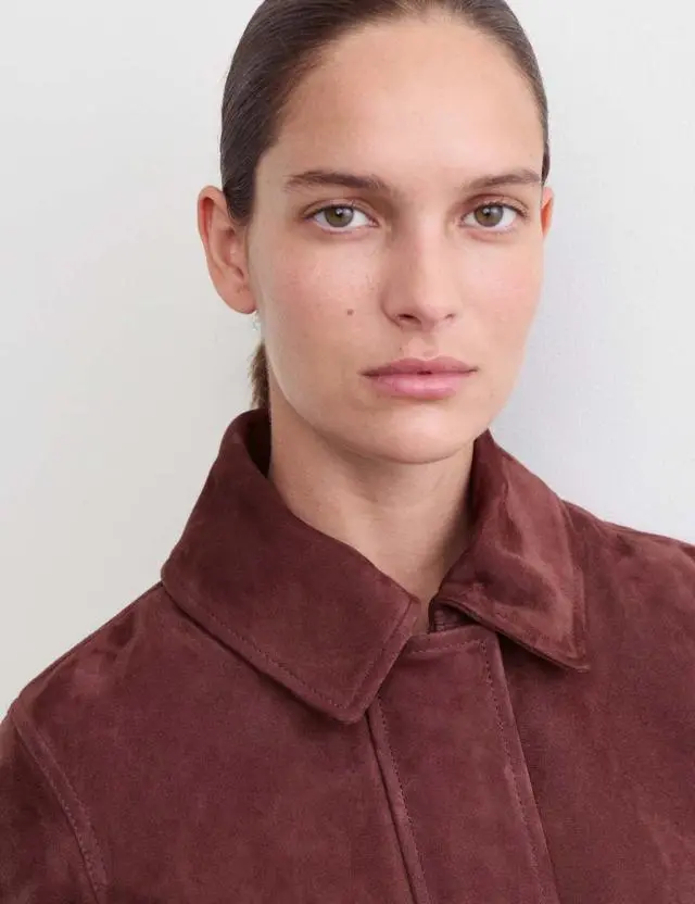Jaeger Women's Suede Trucker Jacket