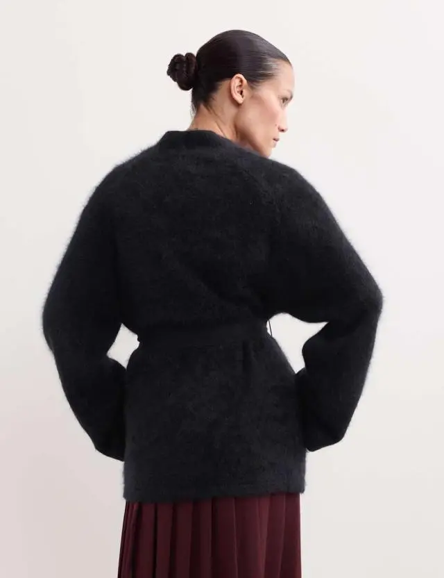 Jaeger Women's Brushed Cashmere Belted Wrap Cardigan