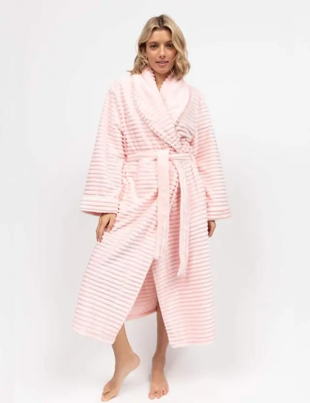 Cyberjammies Women's Striped Fleece Dressing Gown 