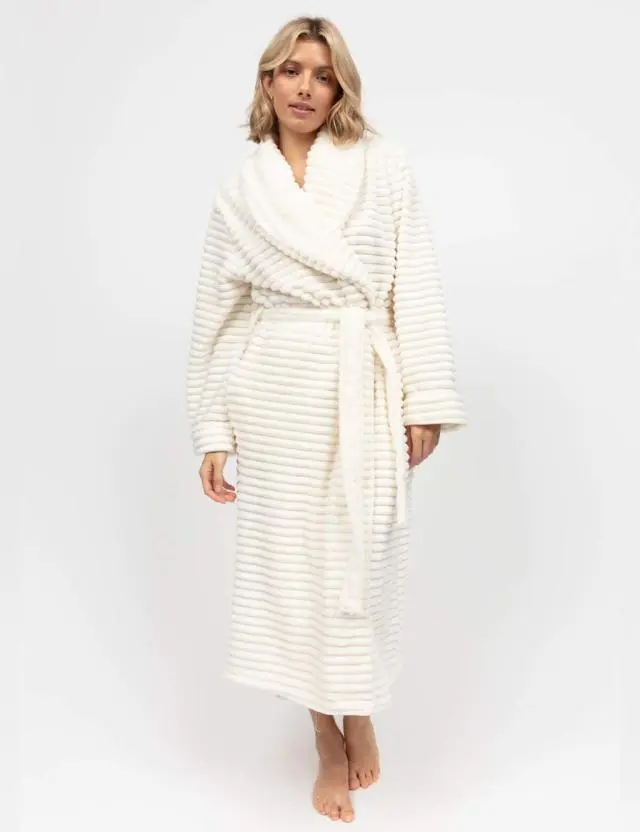 Cyberjammies Women's Striped Fleece Dressing Gown 