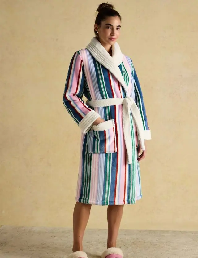 Joules Women's Striped Dressing Gown