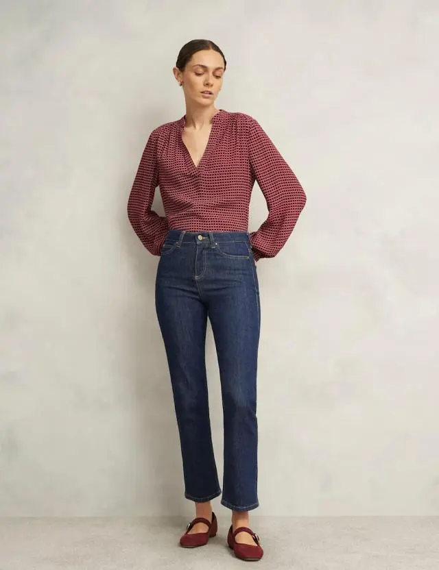 Hobbs Women's High Waisted Straight Leg Ankle Grazer Jeans