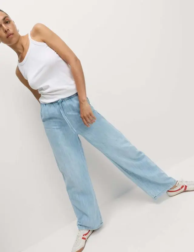 M&S Women's Denim Drawstring Wide