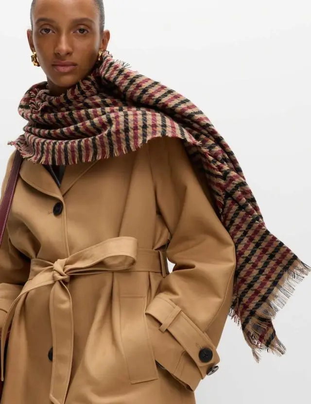 M&S Women's Cotton Rich Belted Longline Trench Coat