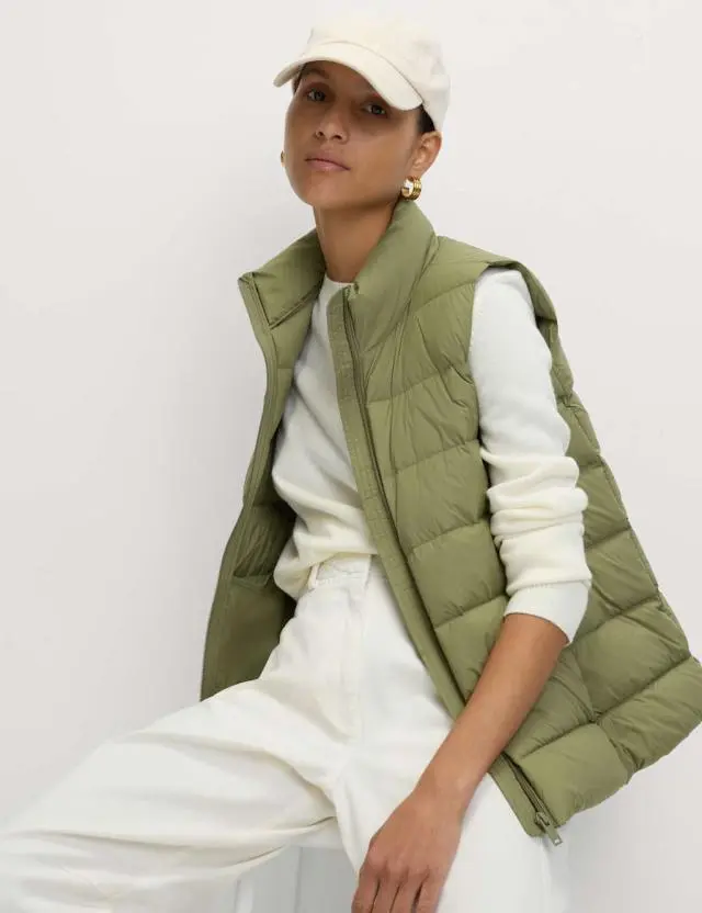 M&S Women's Feather & Down Packaway Funnel Neck Gilet
