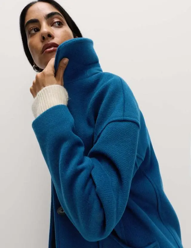 M&S Women's Twill Single Breasted Collared Coat