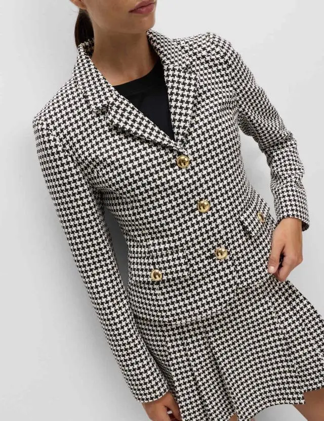 M&S Women's Cotton Rich Tweed Collarless Jacket