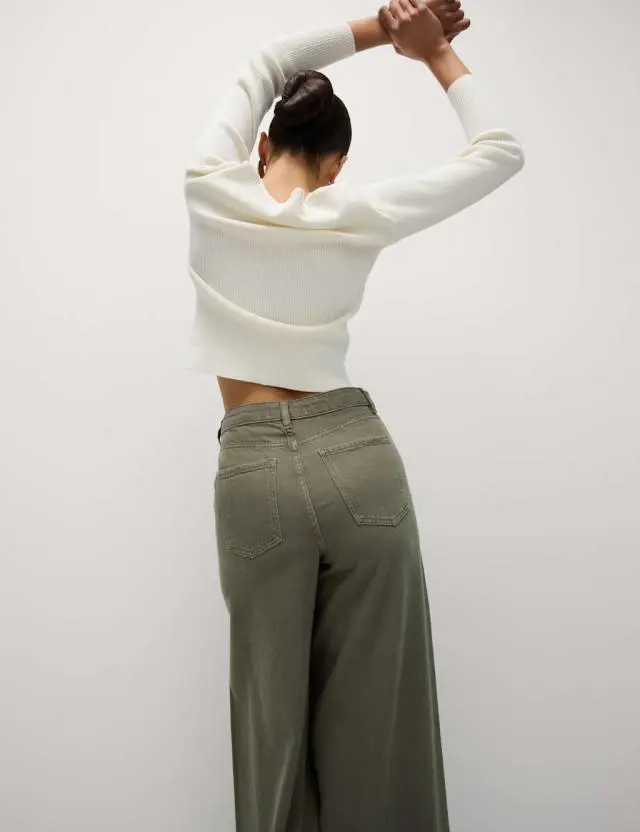 M&S Women's Cotton Rich Palazzo Trousers