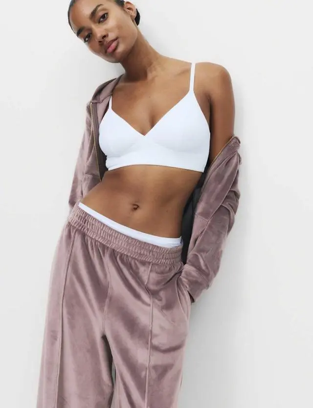 M&S Women's Velour Wide Leg Joggers