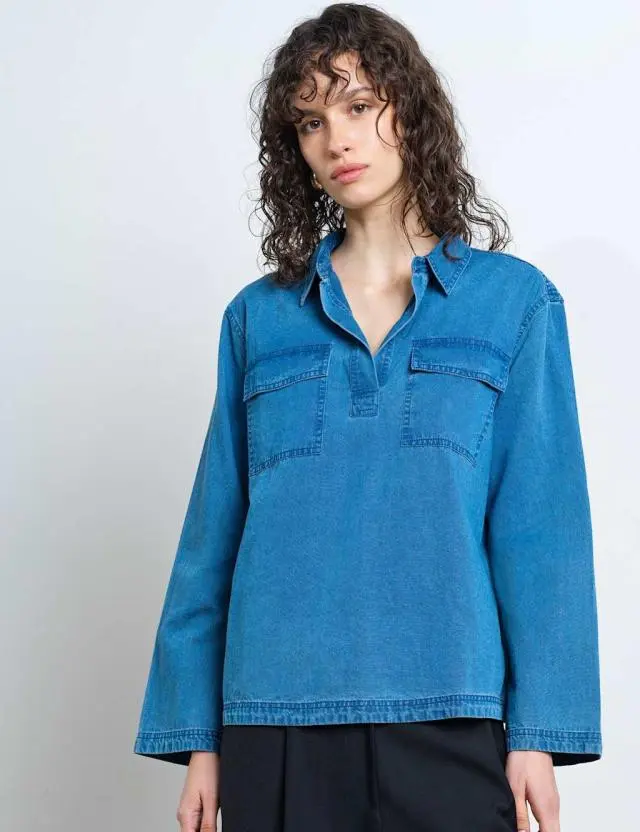 French Connection Pure Cotton Shirt Blue