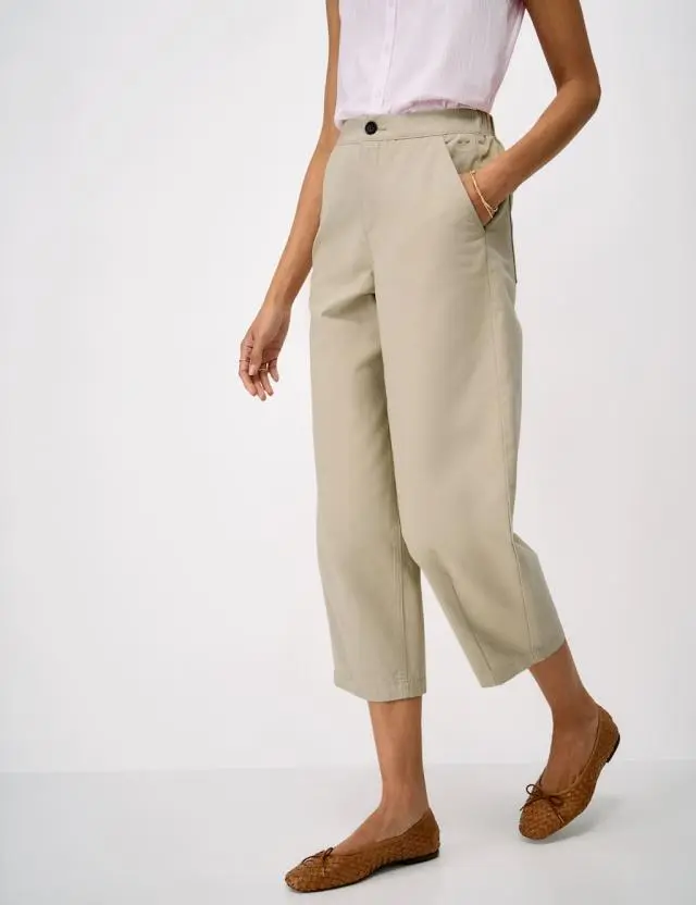 Crew Clothing Pure Cotton Barrel Leg Chinos Natural