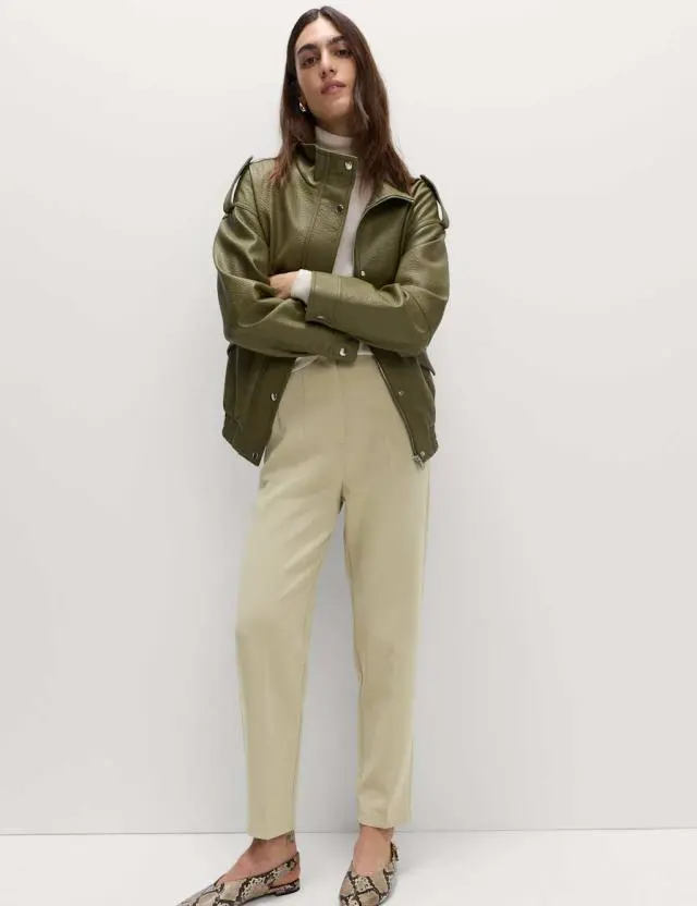 M&S Women's Tapered Ankle Grazer Trousers 