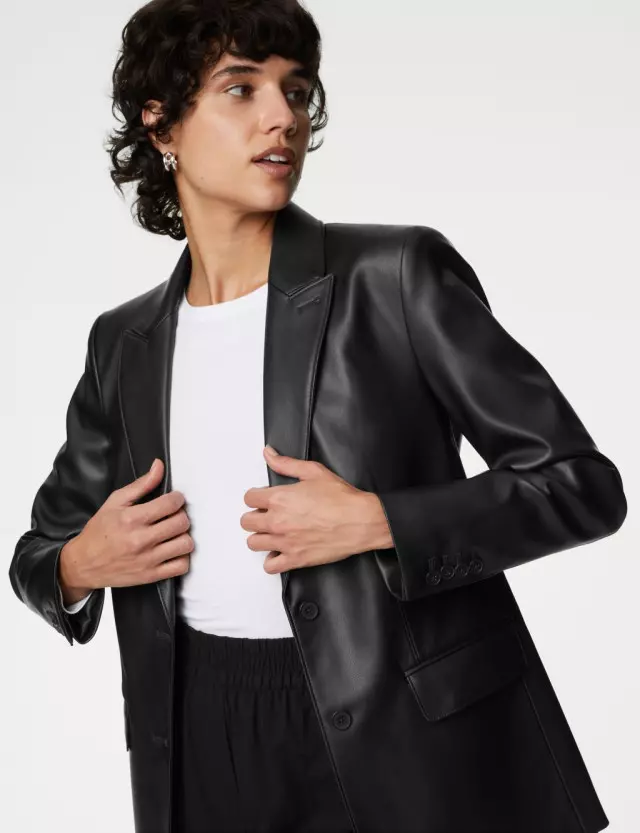 Marks and spencer faux leather jacket sale