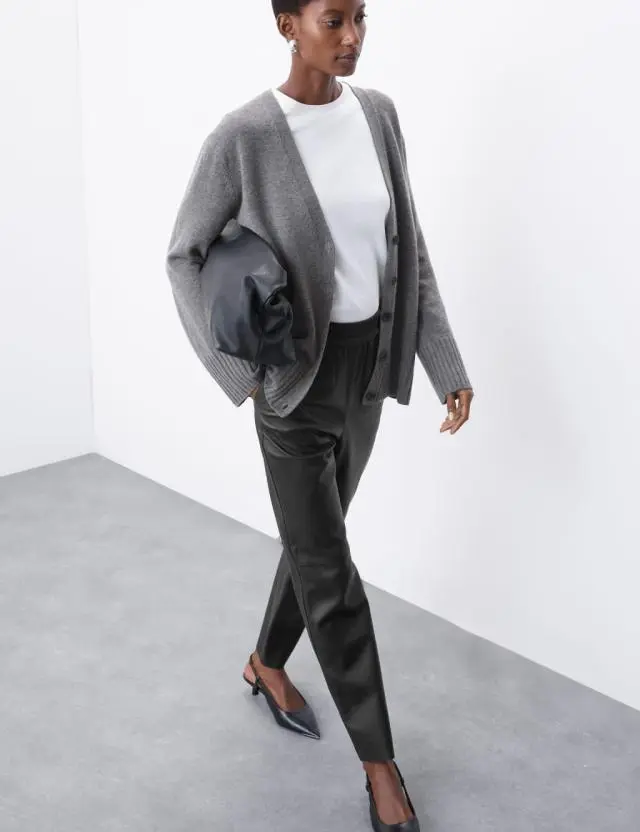 Autograph female Leather Straight Leg Trousers 