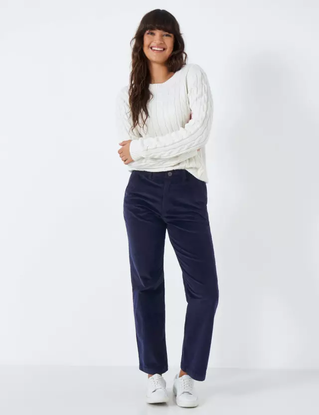 Crew Clothing Womens Cord Wide Leg Trousers 