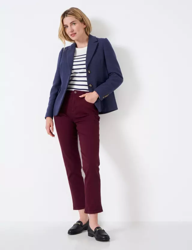 Crew Clothing Womens Tailored Herringbone Blazer with Wool 