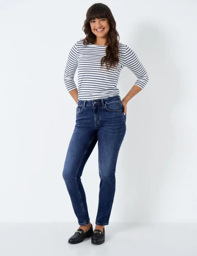 Crew Clothing Women's Mid Rise Straight Leg Jeans 