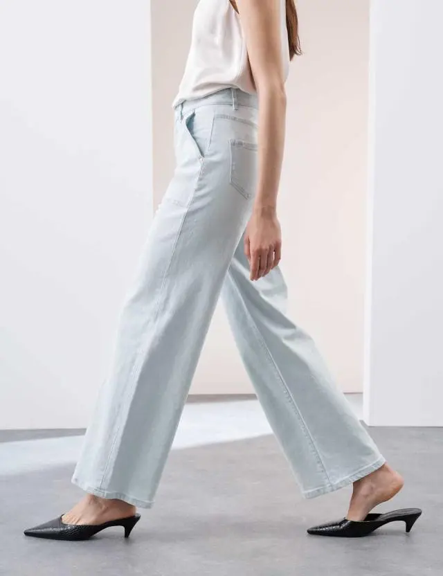 Autograph Women's High Waisted Straight Leg Carpenter Jean 